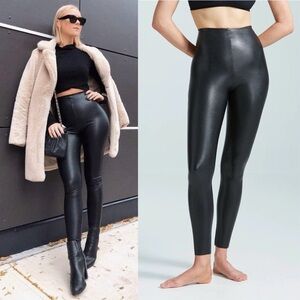 Commando Leggings L Black Faux Leather Perfect Control Tummy Control